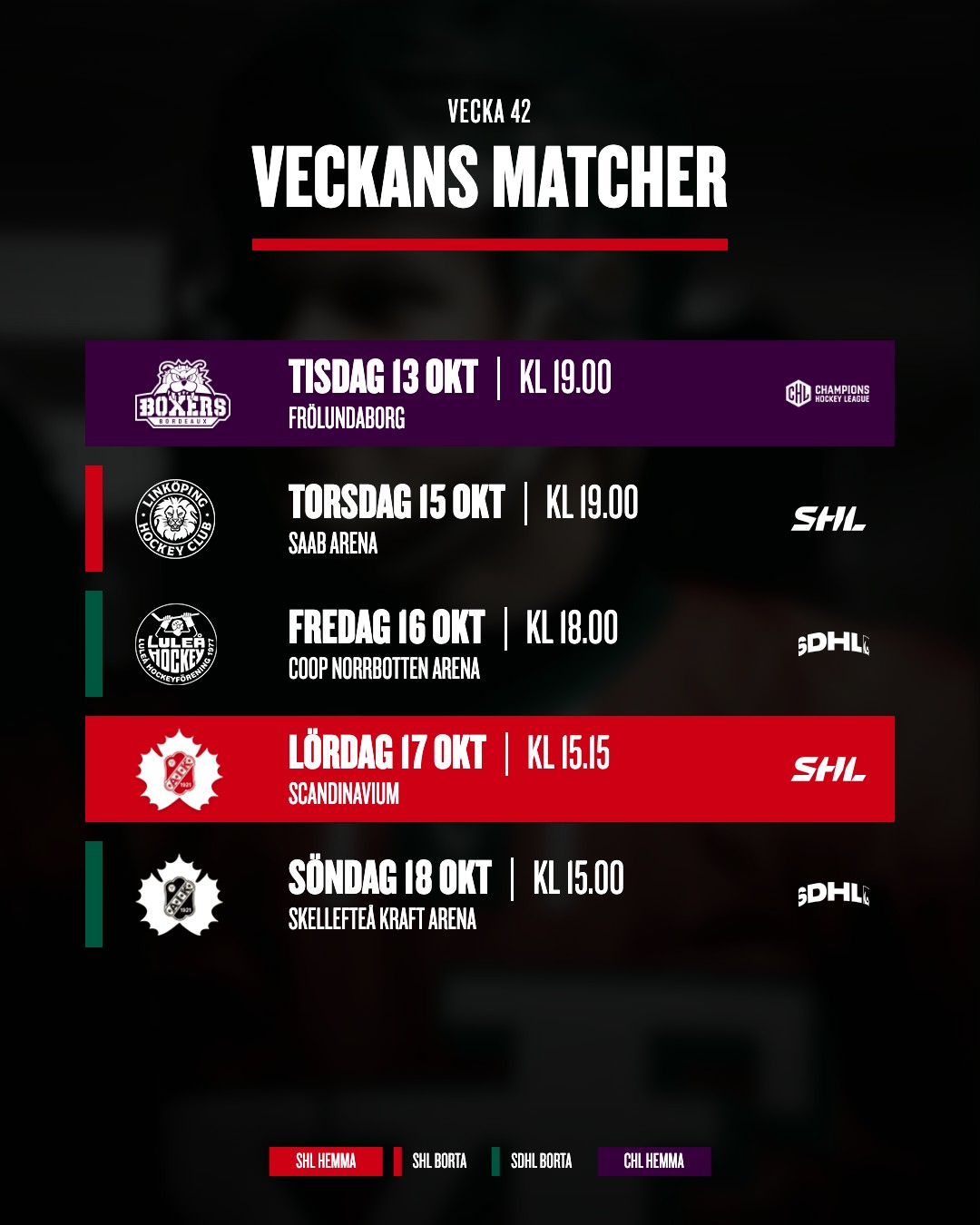 Veckans matcher – Elit preview